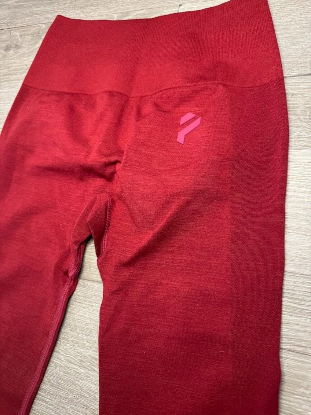 Snatched Leggings Scarlet Red High Waisted Scrunch Seamless High Compression - Picture 6 of 8